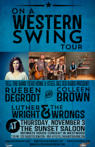 Luther Wright & The Wrongs, Rueben De Groot, and Collen Brown, Nov. 3!